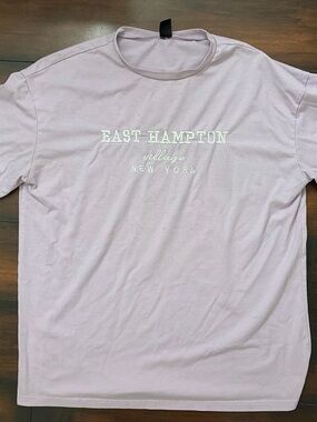 Oversized East Hampton Village NY Women's Lavender Tee